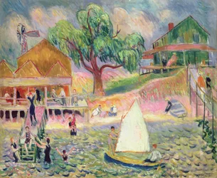Green Beach Cottage, Belport, Long Island (öljy)