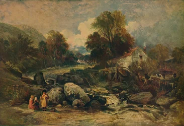 Dol-y-Garrogin tehdas lähellä Llanrwstia, Caernarvonshire, 1844