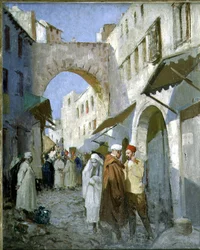 Marokon katukuva (Tetuan) (öljy kankaalle)