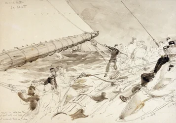 Saksan keisarillinen jahti "Meteor" (1902), oikealla miehistön jäsenten nimet, mukaan lukien Saksan keisari Vilhelm II (Wilhelm II) (1859-1941).