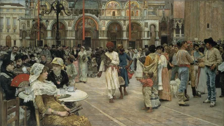 Pyhän Markuksen aukio, Venetsia, 1883.