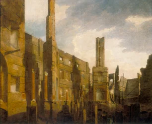 "Pantheonin rauniot Oxford Streetillä tuhoisan elämän jälkeen 14. tammikuuta 1792", 1792