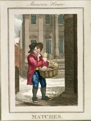 Matches, Mansion House, "Cries of London", pubi. kirjoittanut Richard Phillips (1778-1851) 1804