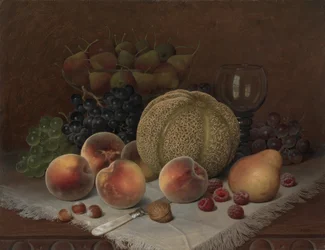 Asetelma Cantaloupen kanssa