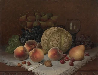 Tyyni elämä kantaloupin kanssa, noin 1880 (öljy kankaalle)