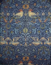 Linnut. Koristeellinen kangas, 1878.