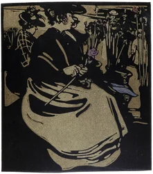 Kukkakauppias, Lontoo teoksessa "" Types of London", kirjoittanut William Nicholson (1872-1949)
