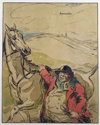 Mr Jorrocks, kuvitus artikkelista "Characters of Romance", julkaistu ensimmäisen kerran 1900 (värilitho)