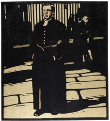 Koulu, Lontoo - William Nicholsonin (1872-1949) kuvitus teoksessa "Type of London"