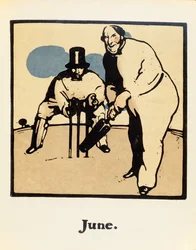 Kesäkuu, "Kahdentoista urheilulajin almanakista", Rudyard Kiplingin sanoilla, ensimmäisen julkaisija William Heinemann