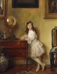 Neiti Annie Harmsworth sisätiloissa, 1907