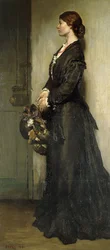 Mustiin pukeutunut nainen, 1901