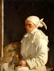 Taidemaalari: Omakuva lasien kanssa, 1907