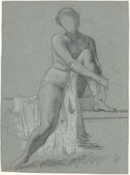 Istuva alaston