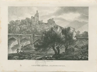 Tutbury Castle - South View: sinkografi ja [1800-luvun alku]