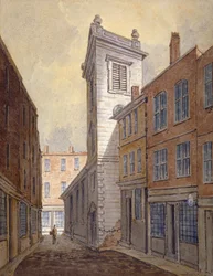 St George Botolph Lanen kirkko George Lanesta Lontoon kaupungista, vuodelta 1813