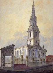 Church of St Giles in the Fields, Holborn, Lontoo, c1815.
