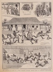 Elämän huumori Länsi-Afrikan asemalla, lehtiä upseerin luonnoskirjasta