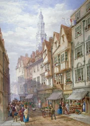 Vanhoja taloja Wych Streetillä, Westminsterissä, Lontoossa, 1873