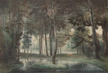 Näkymä taiteilijan tilalta Springlandista tai Elysian Bowerista, n. 1800.