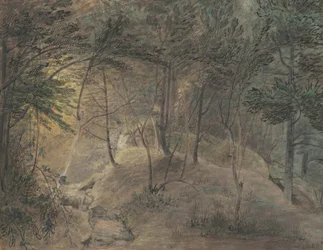 Näkymä Echon lähderakennuksesta, n. 1808 (akvarelli ja tussi kudospaperille)