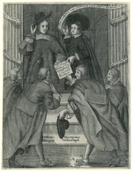 Vetoomuksen esittäminen Englannin ulkoministerille, n. 1654