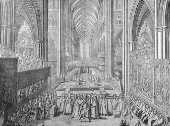 Jaakko II:n kruunaus Westminster Abbeyssa, Lontoo, 1685 1903