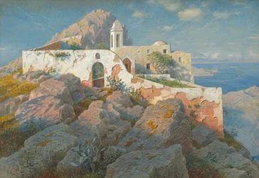 Santa Maria a Cetrella, Anacapri, noin 1892 (akvarelli ja guassi grafiitin päälle).