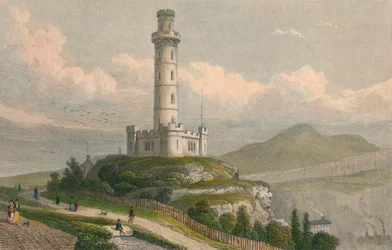 Nelsons-monumentti, Calton Hill, Edinburgh, 1830.