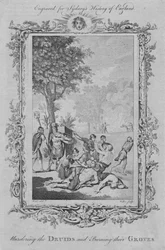 Druidien surmaaminen ja heidän lehtojensa polttaminen, 1773.