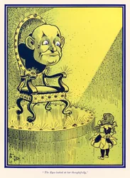 Silmät katsoivat häntä mietteliäänä. L. Frank Baumin teoksesta The Wonderful Wizard of Oz
