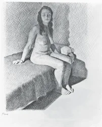 Istuva alaston, noin 1968-74