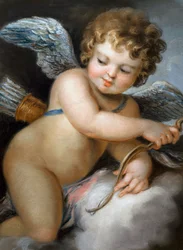 "Cupidon" Peinture de William Hoare (1707-1792) 18eme siecle (18. vuosisata)