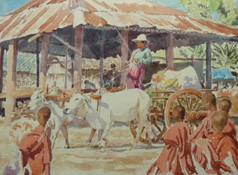 910 poikamunkkia Thaung Thon torilla