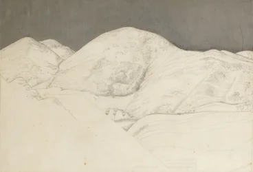 Maisematutkimus Santisima Trinitalle, n. 1924 (kynä & öljy paperille)