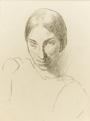 Omakuva, n. 1923 (musta liitu paperille)
