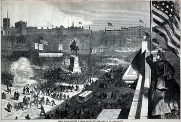 Suuri Sumterin kokous Union Squarella, New Yorkissa, 11. huhtikuuta, Harper