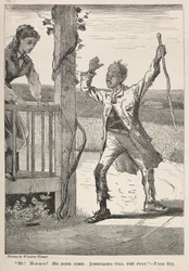 "Hei! H-O-O-O-O!  Hän on tullut.  Jumboloro kertoo sinulle ensin."