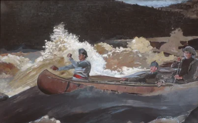 Shooting the Rapids, Saguenay River, 1905-10.