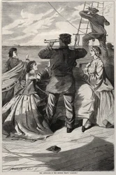Brittiläisen merirosvo Alabaman lähestymistapa, 1863.