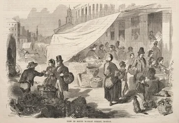 Näkymä South Market Streetillä, Bostonissa, 1857.