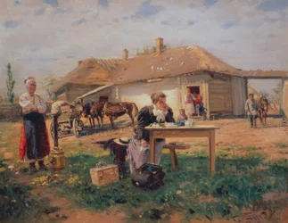 Opettajan saapuminen kylään