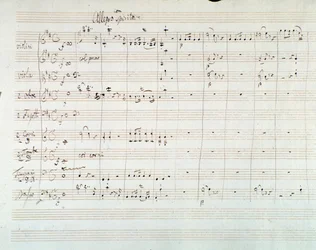 Sivu Sinfonia NO. 8 D-duuri, kirjoittanut Mozart (1768)