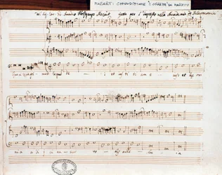 Mozartin Querite primum regnum Dein nuottisivu Accademico filarmonicon (1770) tittelin saamiseksi