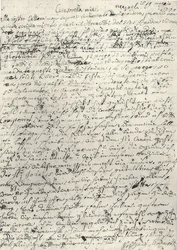 Wolfgang Amadeus Mozart (1756-1791) itävaltalainen säveltäjä. Käsinkirjoitettu kirje sisarelleen Nannerlille. Napoli 19. maaliskuuta 1770