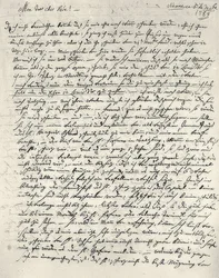 Wolfgang Amadeus Mozart (1756-1791), itävaltalainen säveltäjä. Omakätinen kirje isälle. Wien, 6. joulukuuta 1783