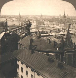 Tukholman kadut Mosebackista, Ruotsi, 1905.