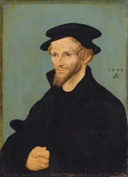 Saksan kieli: Bildnis Philipp Melanchthons Portrait of Philipp Melanchthon (Philipp Melanchthonin muotokuva)