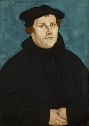 Martin Luther, rintakuva, oikealle päin katsoen