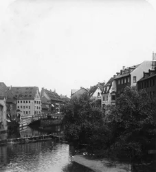 Fleischbrucken lihasilta, Nürnberg, Saksa, 1900-luku.